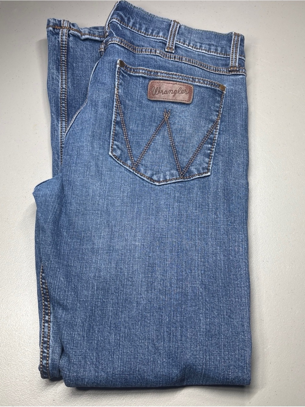 Wrangler Jeans Mens 34x32 Blue Retro Slim Straight Med Wash Cowboy Western